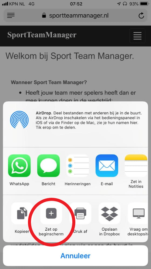 iPhone - Zet op beginscherm
